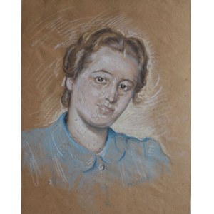 N. Klonowska (XX w.) Portret kobiety w błękitnej bluzce