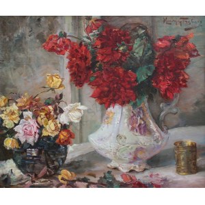 Maurycy Trębacz (1861-1941) Dalie i róże