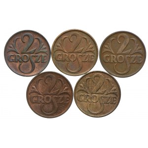 2 grosze, 1925-1936 (5szt.)