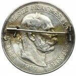 Broszka, Austria, 5 koron 1907 KB, 40-lecie koronacji cesarza