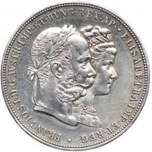 Austria, 2 guldeny 1879 Wiedeń, srebrne wesele