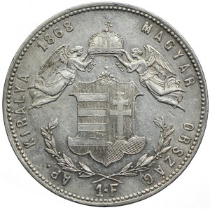 Węgry, Franciszek Józef I, 1 forint 1868 KB