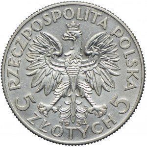 5 złotych 1934, Głowa Kobiety