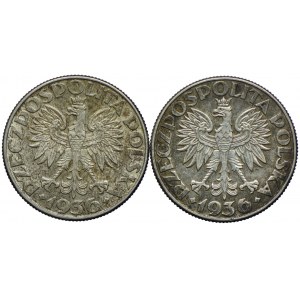 2 złote 1936 Żaglowiec (2szt.)
