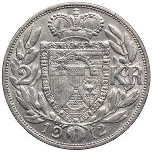 Liechtenstein, Jan II, 2 korony 1912