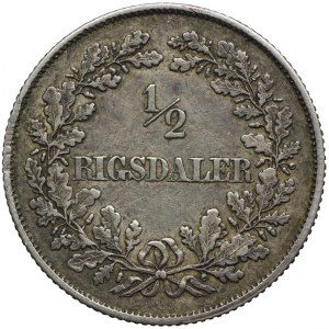 Dania, Fryderyk VII, 1/2 rigsdaler 1854, Kopenhaga