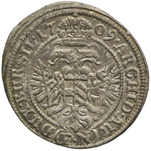 Śląsk, Śląsk pod panowaniem habsburskim, Józef I, 2 krajcary 1709 FN, Wrocław