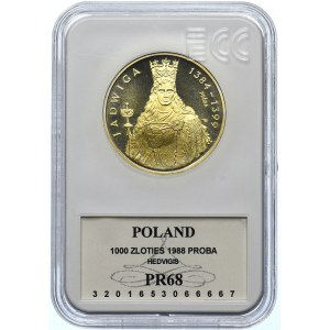 1000 złotych 1988, Jadwiga, PRÓBA, GCN PR68