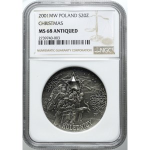 20 złotych 2001, Kolędnicy, NGC MS68