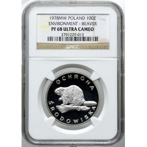 100 złotych 1978, Bóbr, NGC PF68