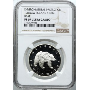 100 złotych 1983, Niedźwiedź, NGC PF69