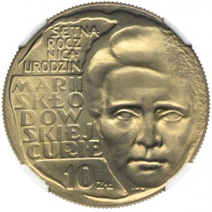 10 złotych 1967, Maria Skłodowska-Curie, NGC MS66