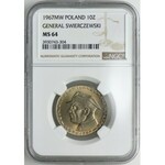 10 złotych 1967, gen. Karol Świerczewski, NGC MS64