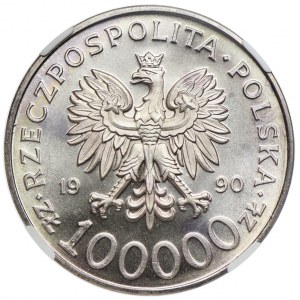 100.000 złotych 1990, Solidarność, NGC MS67