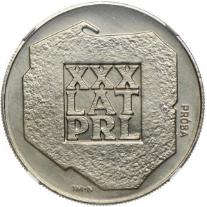 200 złotych 1974, XXX lat PRL, PRÓBA NIKIEL, NGC MS66