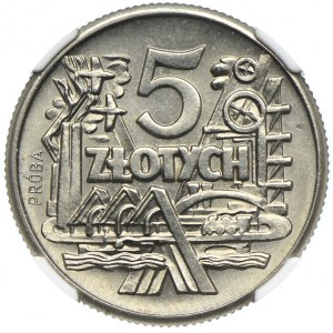 5 złotych 1959, Symbole Gospodarki Narodowej, PRÓBA NIKIEL, NGC MS66