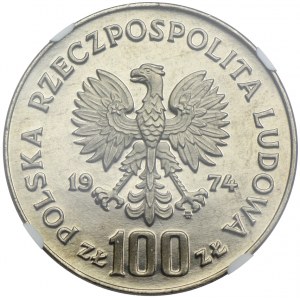 100 złotych 1974, Zamek Królewski w Warszawie, PRÓBA NIKIEL, NGC MS65