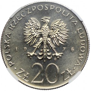 20 złotych 1976, XXX Lat Ustaw Budżetowych PRL, PRÓBA NIKIEL, NGC MS65