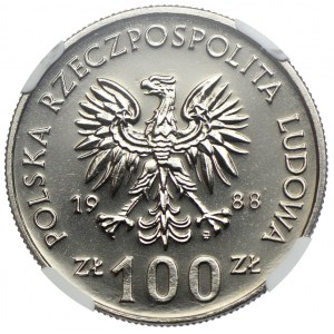 100 złotych 1988, Jadwiga, PRÓBA NIKIEL, NGC MS68