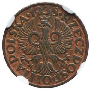 2 grosze 1938, NGC MS64RB