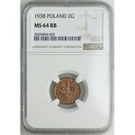 2 grosze 1938, NGC MS64RB