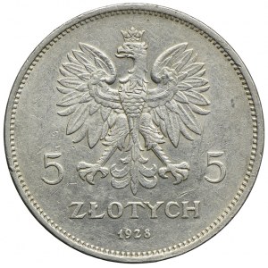 5 złotych 1928 Nike, bez znaku, Bruksela