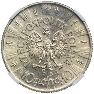 10 złotych 1936, Józef Piłsudski, NGC MS64