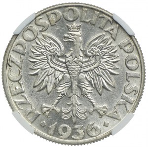 5 złoty 1936, Żaglowiec, NGC AU58