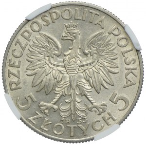 5 złotych 1933, Głowa Kobiety, AU58