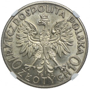 10 złotych 1932 bz, Londyn, NGC MS61