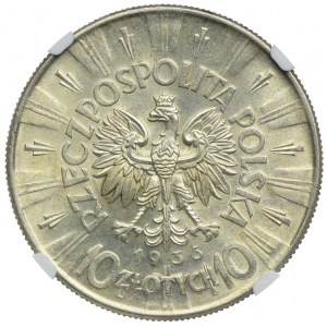 10 złotych 1936, Józef Piłsudski, NGC MS61