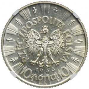 10 złotych 1936, Józef Piłsudski, NGC MS62