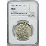 10 złotych 1939, Józef Piłsudski 1939, NGC MS61