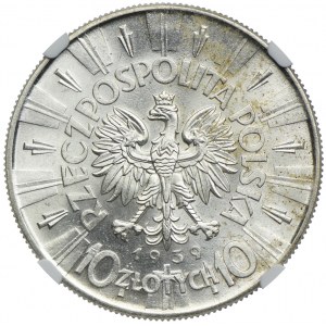 10 złotych 1939, Józef Piłsudski, NGC MS63