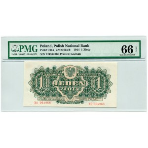 1 złoty 1944, seria XO, PMG 66