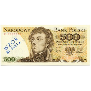 500 złotych 1974, WZÓR K 0000000, No.1424