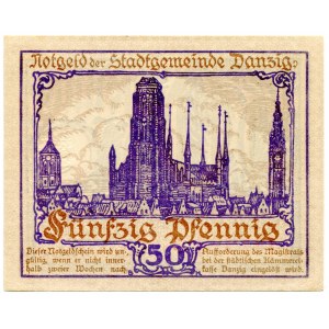 50 fenigów 1919, Gdańsk, fioletowy