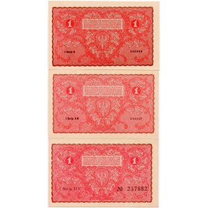 Zestaw banknotów 1 marka 1919 (3 szt.)