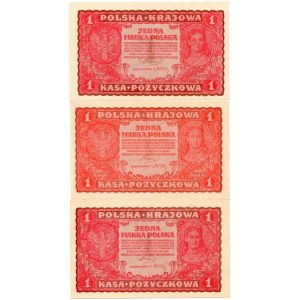 Zestaw banknotów 1 marka 1919