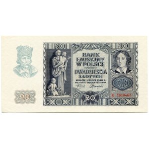 20 złotych 1940 seria K