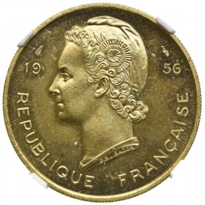 Francuska Afryka Zachodnia, 25 franków 1956 ESSAI, NGC MS65