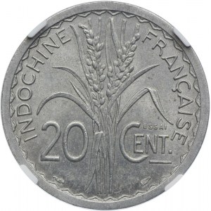 Indochiny Francuskie, 20 centów 1945 ESSAI, NGC MS63