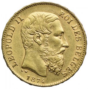 Belgia, Leopold II, 20 franków 1874, Paryż