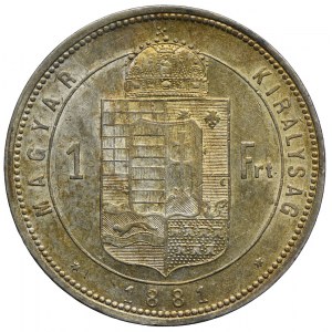 Węgry, Franciszek Józef, 1 forint 1881 KB, Kremnica