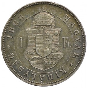 Węgry, Franciszek Józef, 1 forint 1888 KB, Kremnica