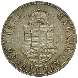 Węgry, Franciszek Józef, 1 forint 1889 KB, Kremnica