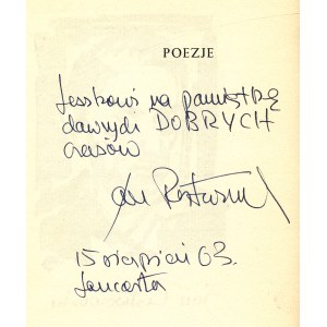 ROSTWOROWSKI Jan (1919-1975): Poezje 1958-1960