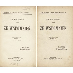 JENIKE Ludwik (1818-1903): Ze wspomnień. T. 1-2. (1 vol.) Warszawa