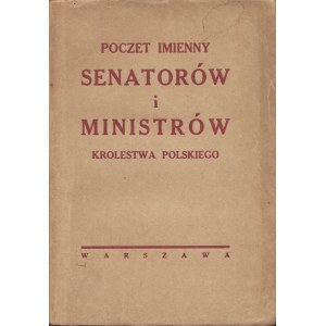 POCZET imienny senatorów i ministrów Królestwa Polskiego doprowadzony do r