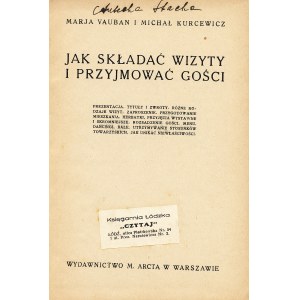 VAUBAN Marja i KURCEWICZ Michał: Jak składać wizyty i przyjmować gości